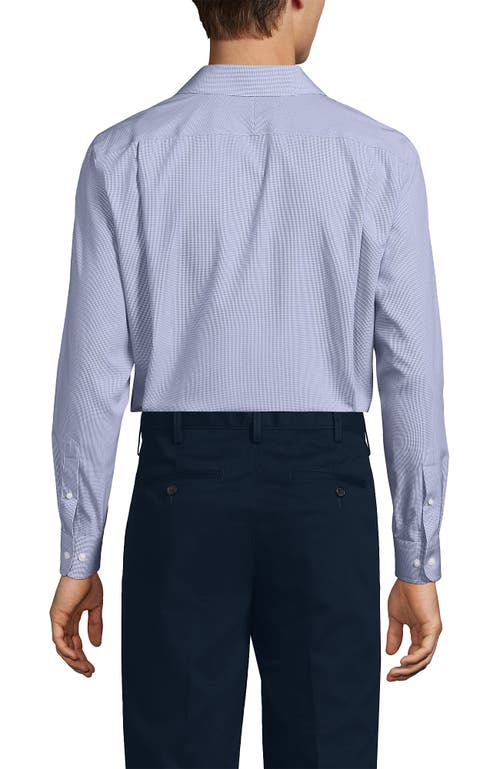 Lands' End Solid No Iron Supima Pinpoint Straight Collar Dress Shirt In Blue
