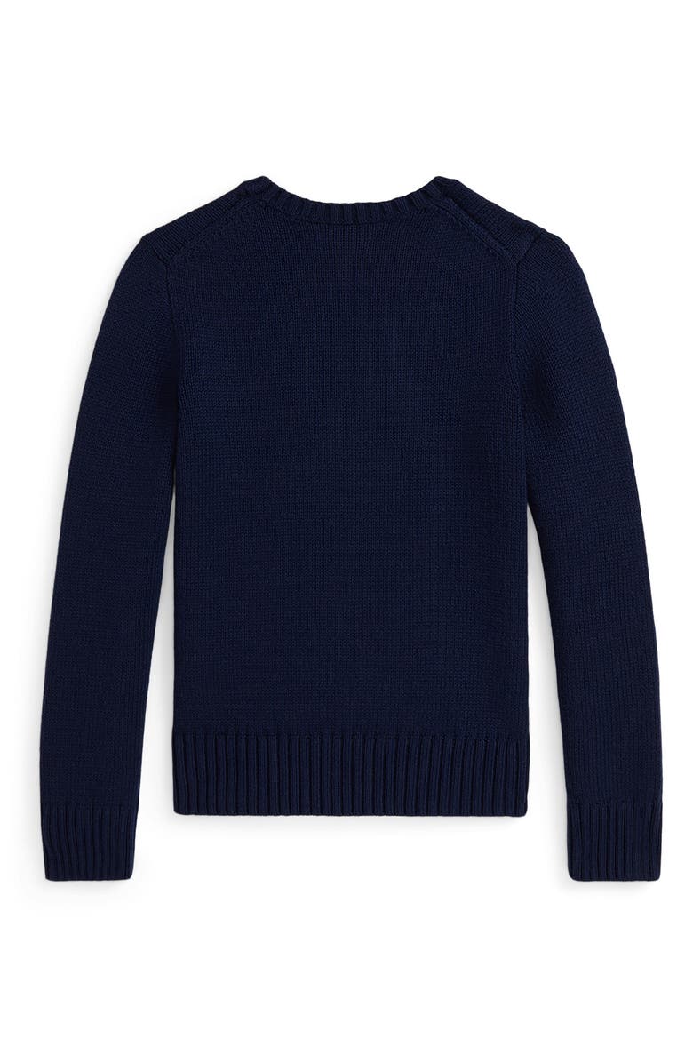 Polo Ralph Lauren Kids' Polo Bear Intarsia Cotton Crewneck Sweater, Alternate, color,