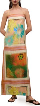 STAUD Laura Sleeveless Linen Maxi Dress