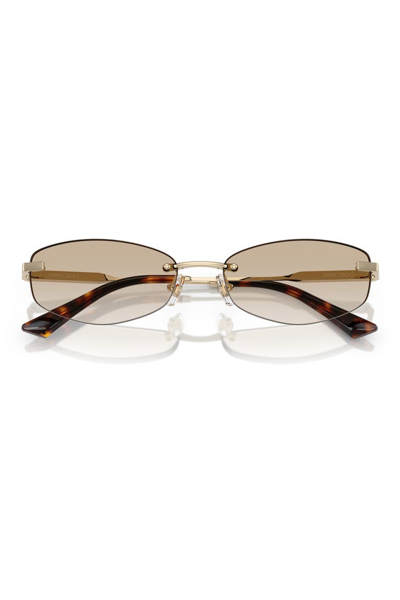 57mm Oval Sunglasses, Alternate, color, PALE GOLD