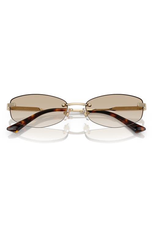 Jimmy Choo 57mm Oval Sunglasses In Pale Gold