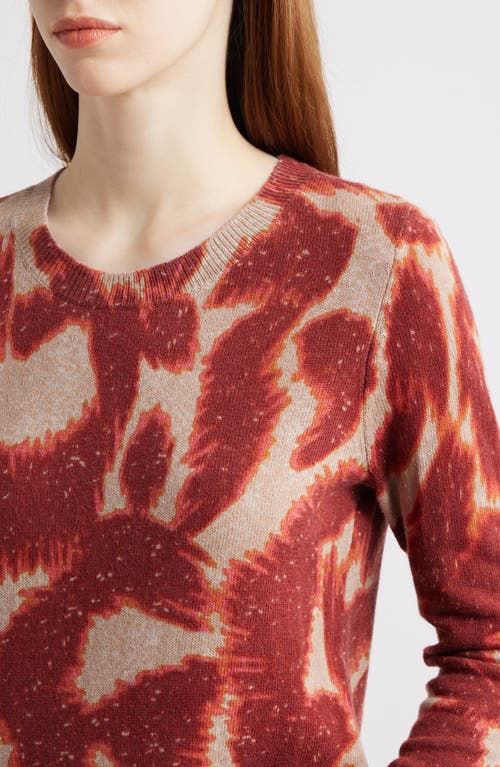Nic + Zoe Nic+zoe Abstract Animal Supersoft Sweater In Burgundy