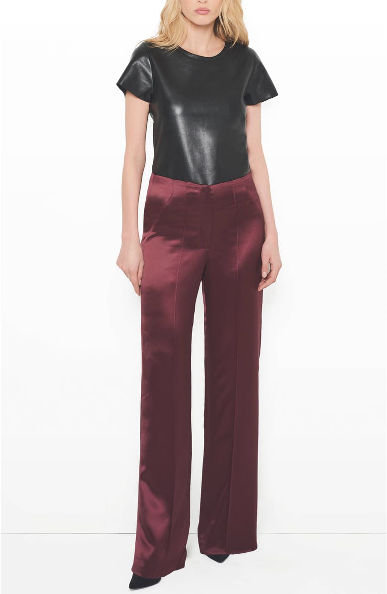 AS by DF Collins Satin Trousers, Alternate, color, Decadent Wine
