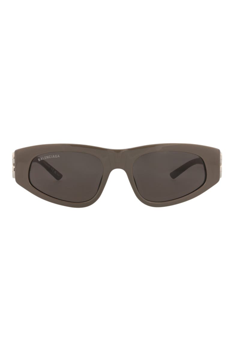 53mm Oval Sunglasses, Main, color, BROWN SILVER GREY