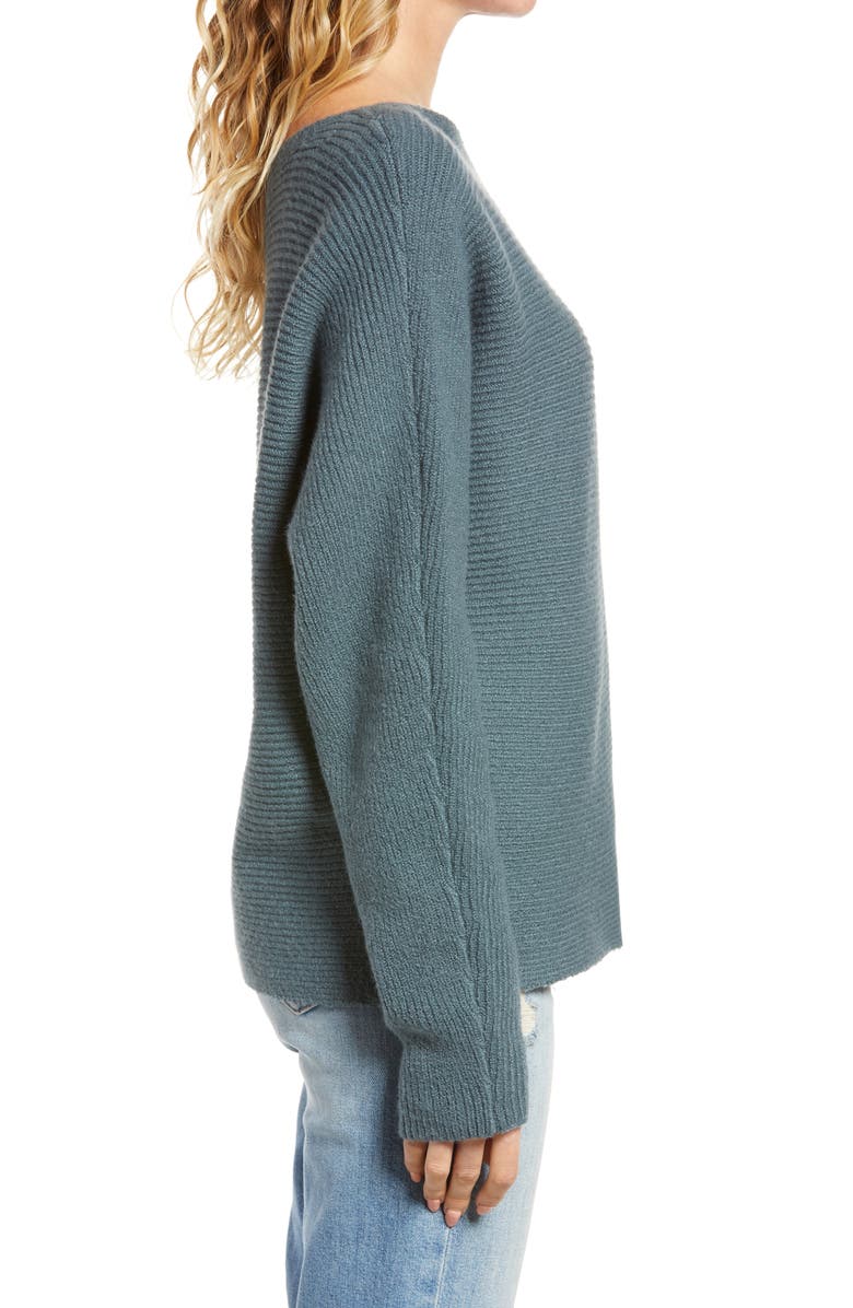 Treasure & Bond Ribbed One-Shoulder Pullover, Alternate, color, 