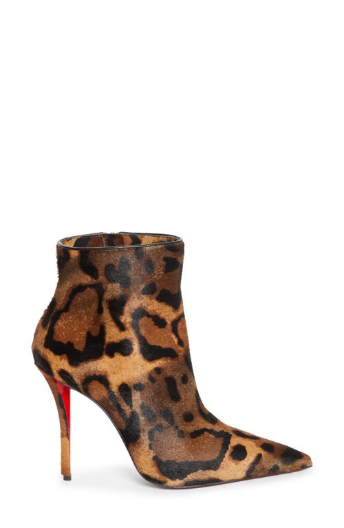 Christian Louboutin Miss Z Genuine Calf Hair Pointed Toe Bootie In Brown
