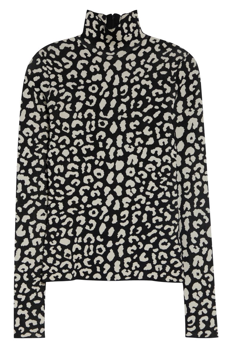 Silk Blend Turtleneck Sweater, Alternate, color, BLACK MULTI