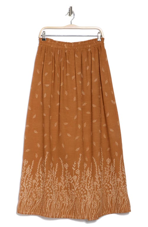 Daniel Rainn Embroidered Maxi Skirt In P987 Caramel