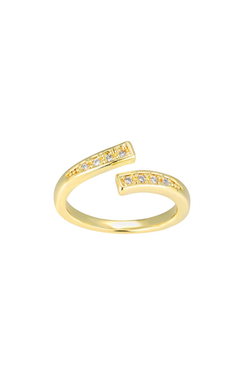 Adornia 14K Gold Plated Cubic Zirconia Bypass Toe Ring, Main, color, Gold