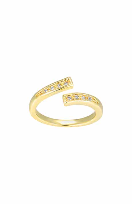 Adornia 14K Gold Plated Cubic Zirconia Bypass Toe Ring