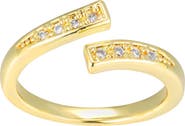 Adornia 14K Gold Plated Cubic Zirconia Bypass Toe Ring