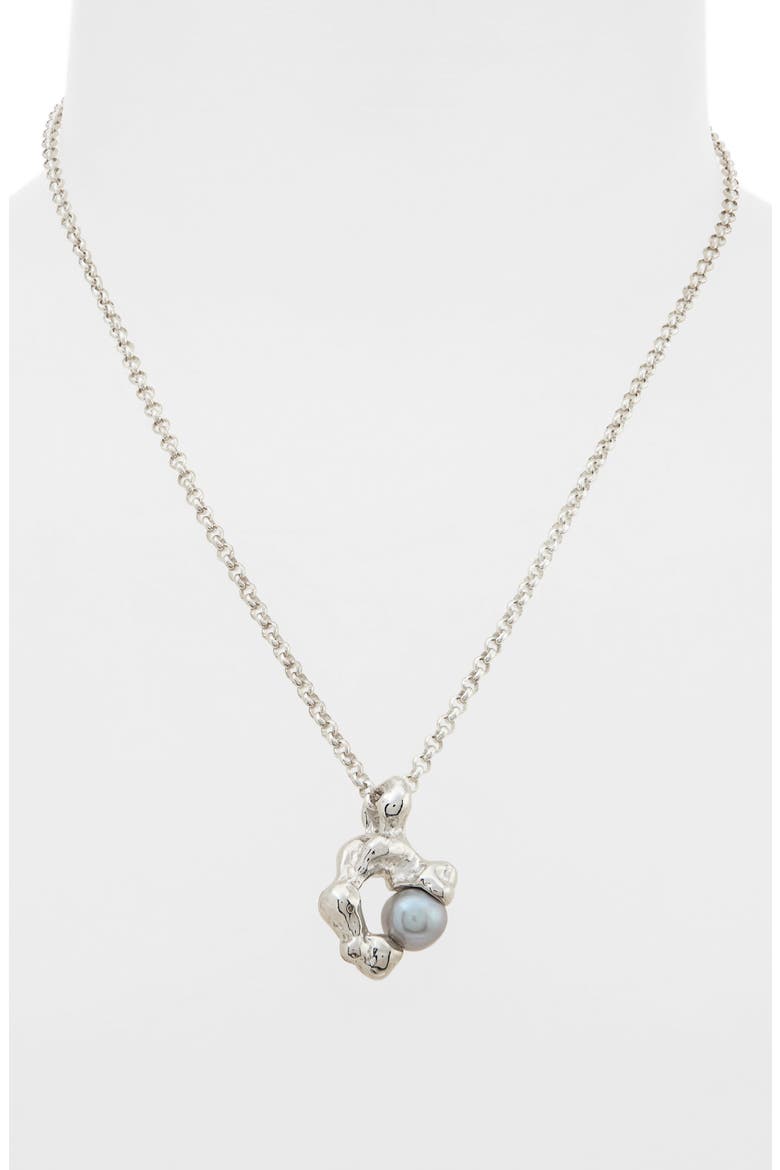 Fellini Cultured Pearl Pendant Necklace, Alternate, color, SILVER