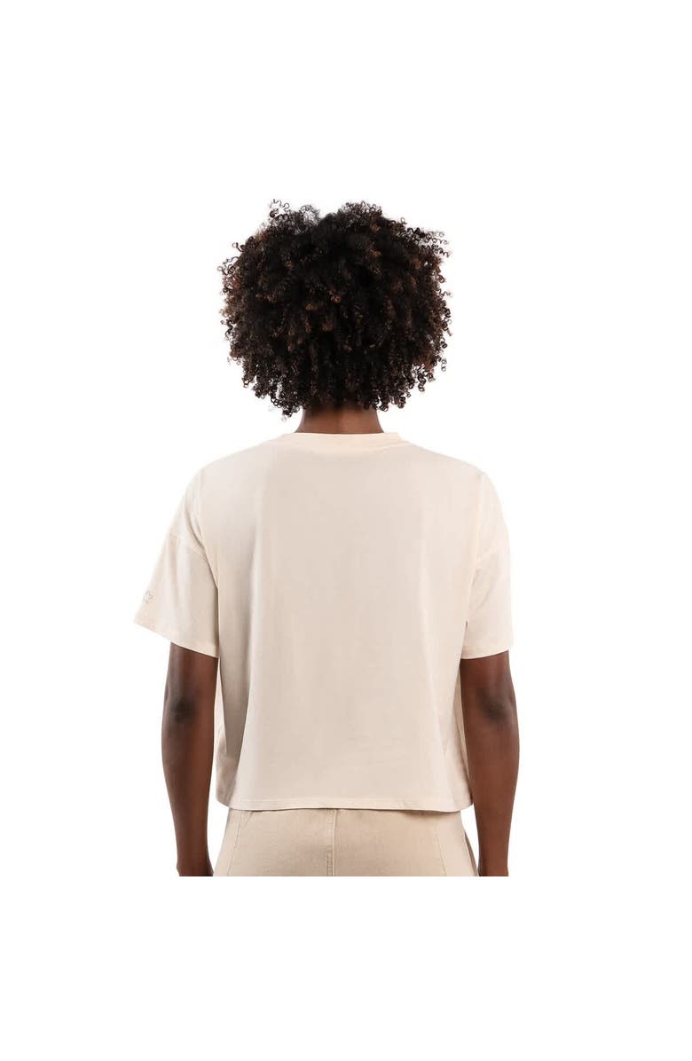 STARTER Women's Starter Cream New York Yankees Rhinestone Sprinkle Boxy Cropped T-Shirt, Alternate, color, Cream