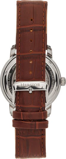 Protégé Leather-Band Watch w/Date