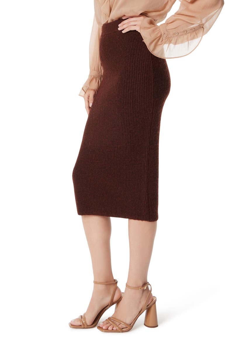 Rosalie Rib Skirt, Alternate, color, BITTER CHOCOLATE