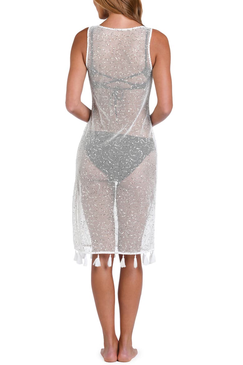 Shine Open Stitch Cover-Up Dress, Alternate, color, WHITE