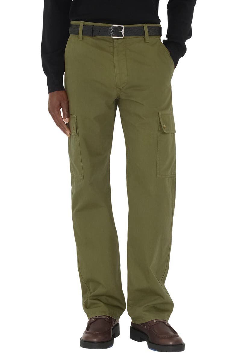 Burberry Gabardine Cargo Pants, Main, color, Wreath