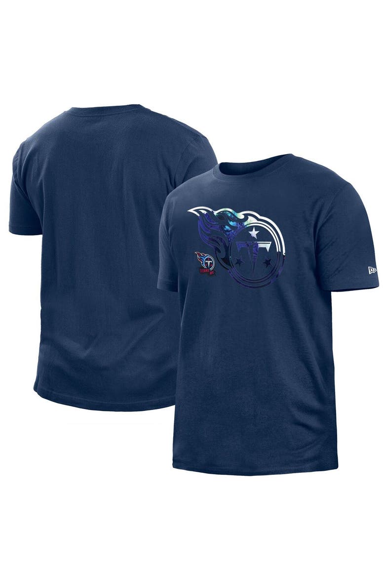 Men's New Era Navy Tennessee Titans 2022 Sideline Ink Dye T-Shirt, Main, color, Navy