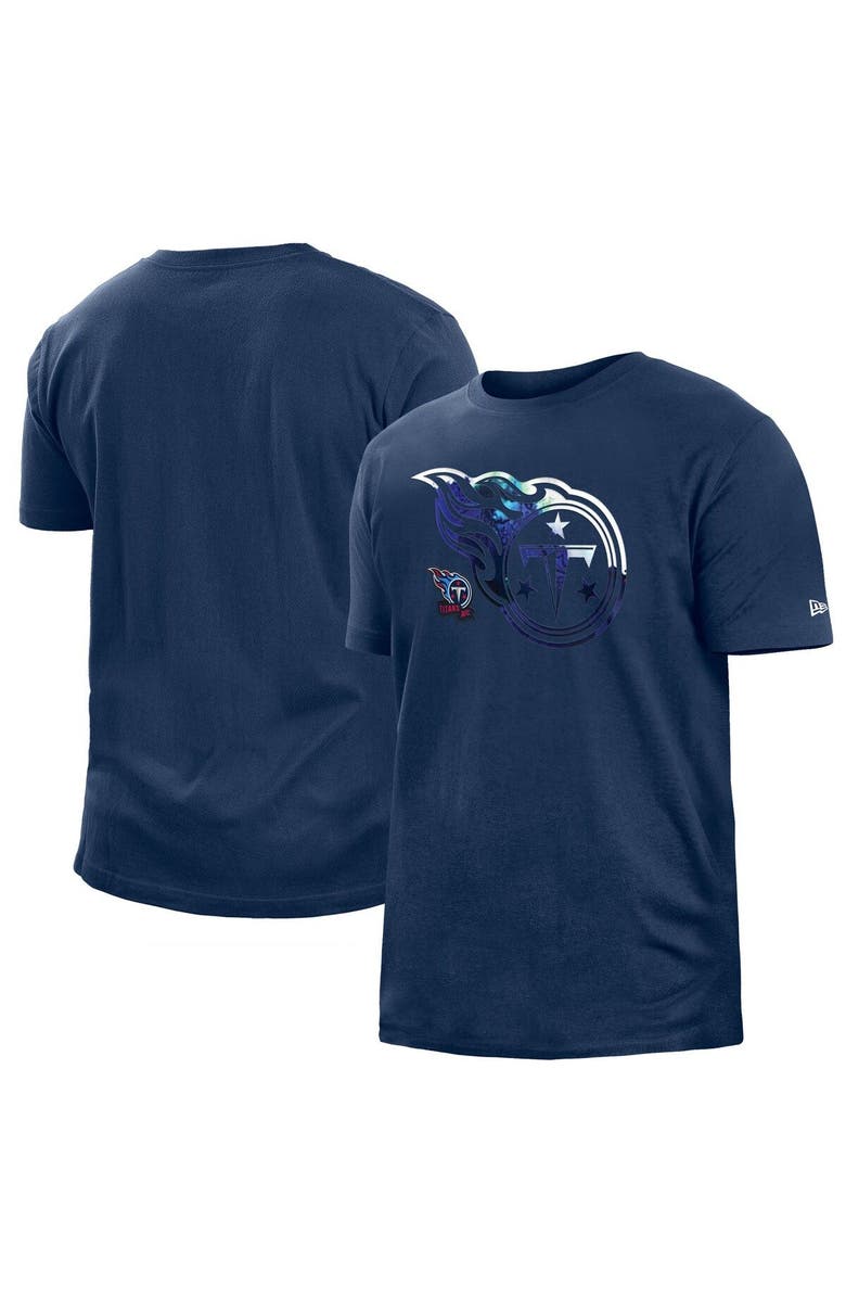 New Era Men's New Era Navy Tennessee Titans 2022 Sideline Ink Dye T-Shirt, Main, color, Navy