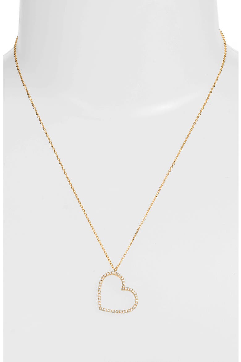 Cubic Zirconia Heart Necklace, Alternate, color, GOLD