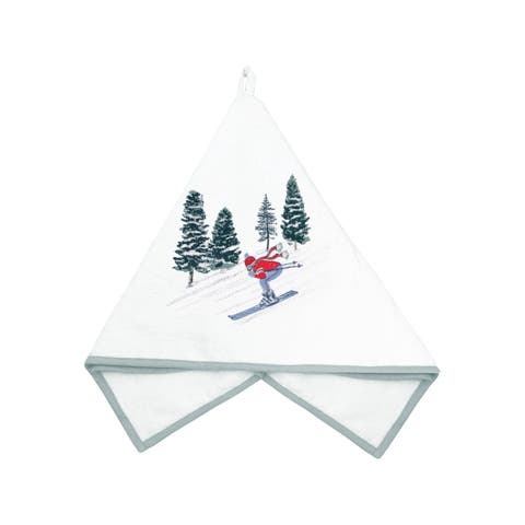 Downhill Skier Terrycloth Kitchen and Bathroom Towel