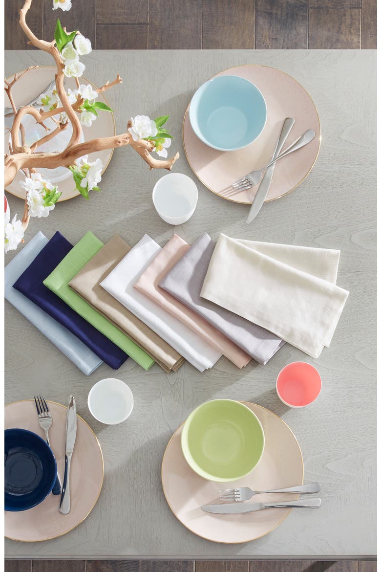Cartlin Set of 4 Cotton Dinner Napkins, Alternate, color, GREY