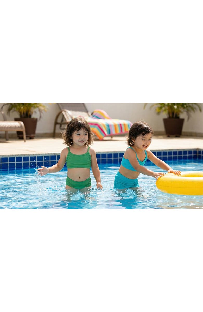 CITY THREADS Girls UPF 50+ Printed Swim Briefs, Alternate, color, Black