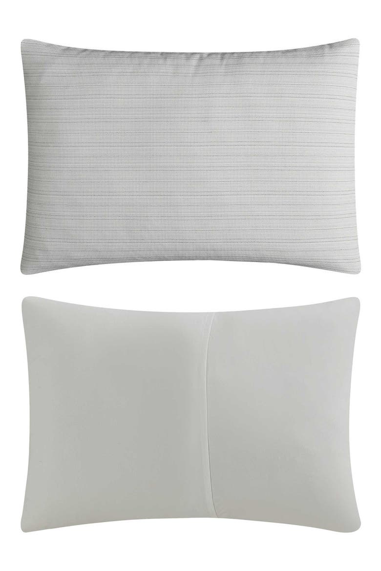 Space Dye Grid Yarn Waffle Reversible Comforter & Sham Set, Alternate, color, MEDIUM / DARK GREY