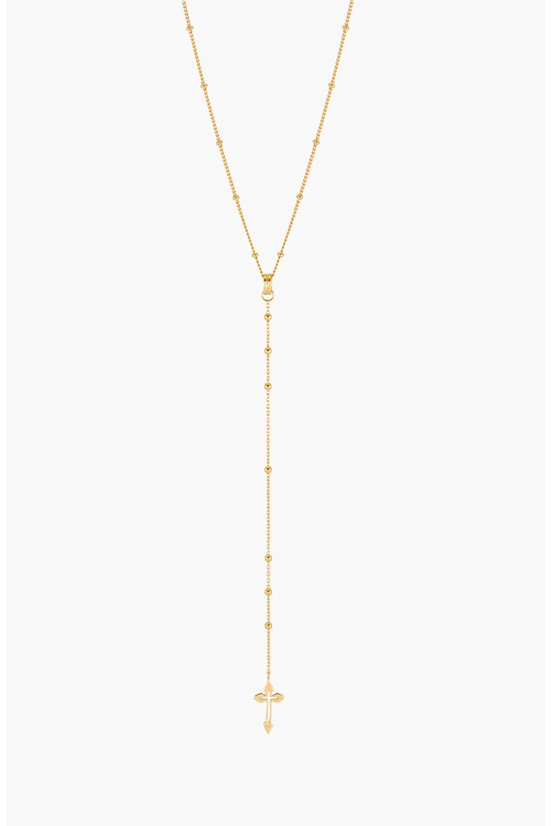 Cross Lariet Necklace In Gold, Alternate, color, Gold