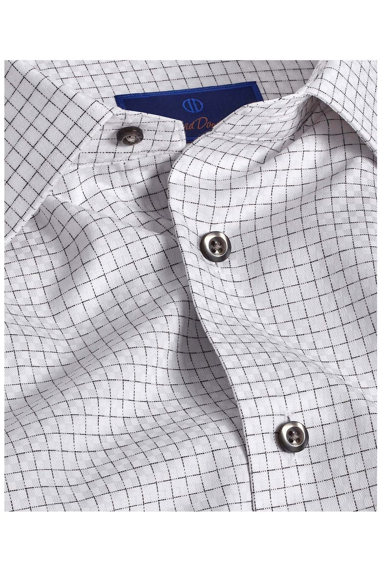Trim Fit Grid Dobby Dress Shirt, Alternate, color, WHITE/ BLACK
