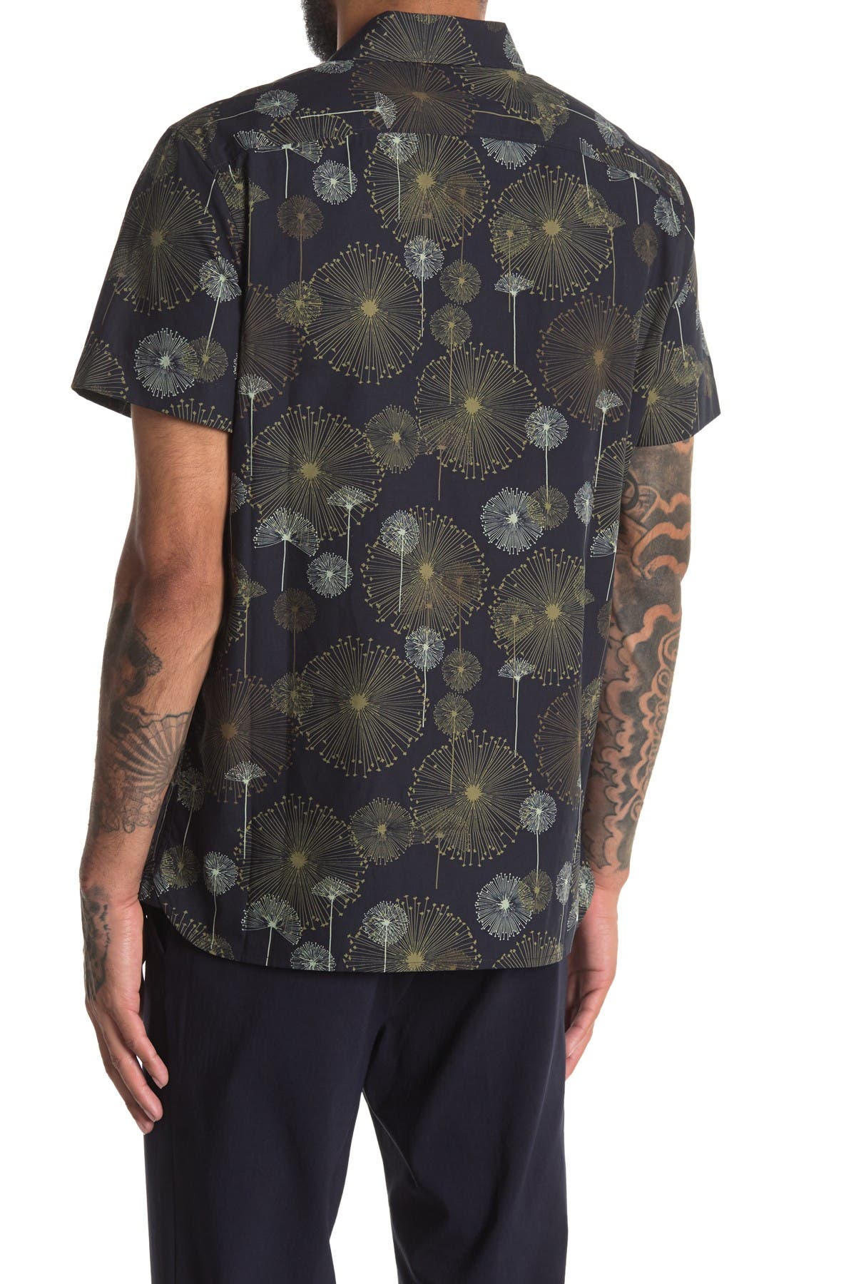 Perry Ellis Short Sleeve Dandelion Print Slim Fit Shirt (Men ...