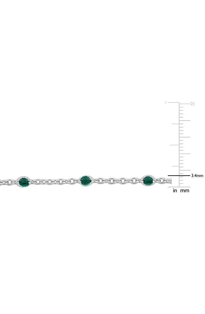 DELMAR Sterling Silver Green Enamel Station Chain Necklace, Alternate, color,