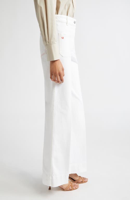 Victoria Beckham Womens Washed White Alina Flared-leg Denim Jeans In White