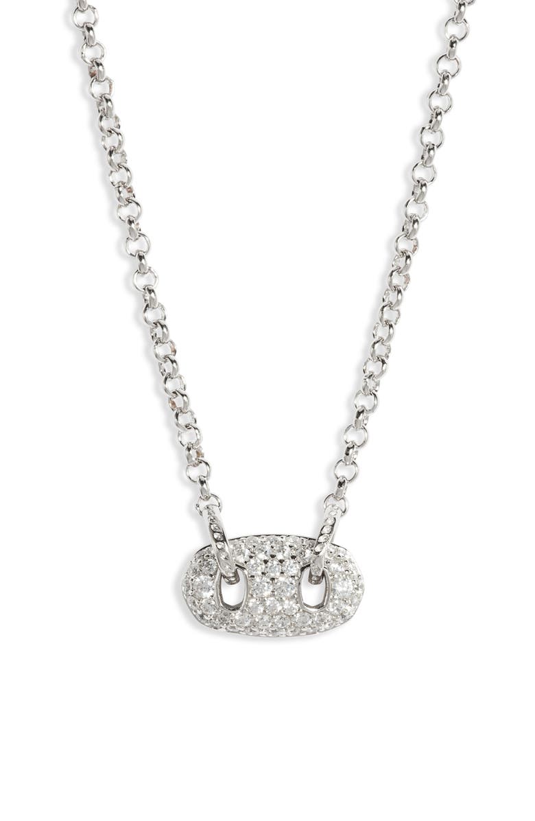 Kendra Scott Bailey Pavé Link Pendant Necklace, Main, color, 