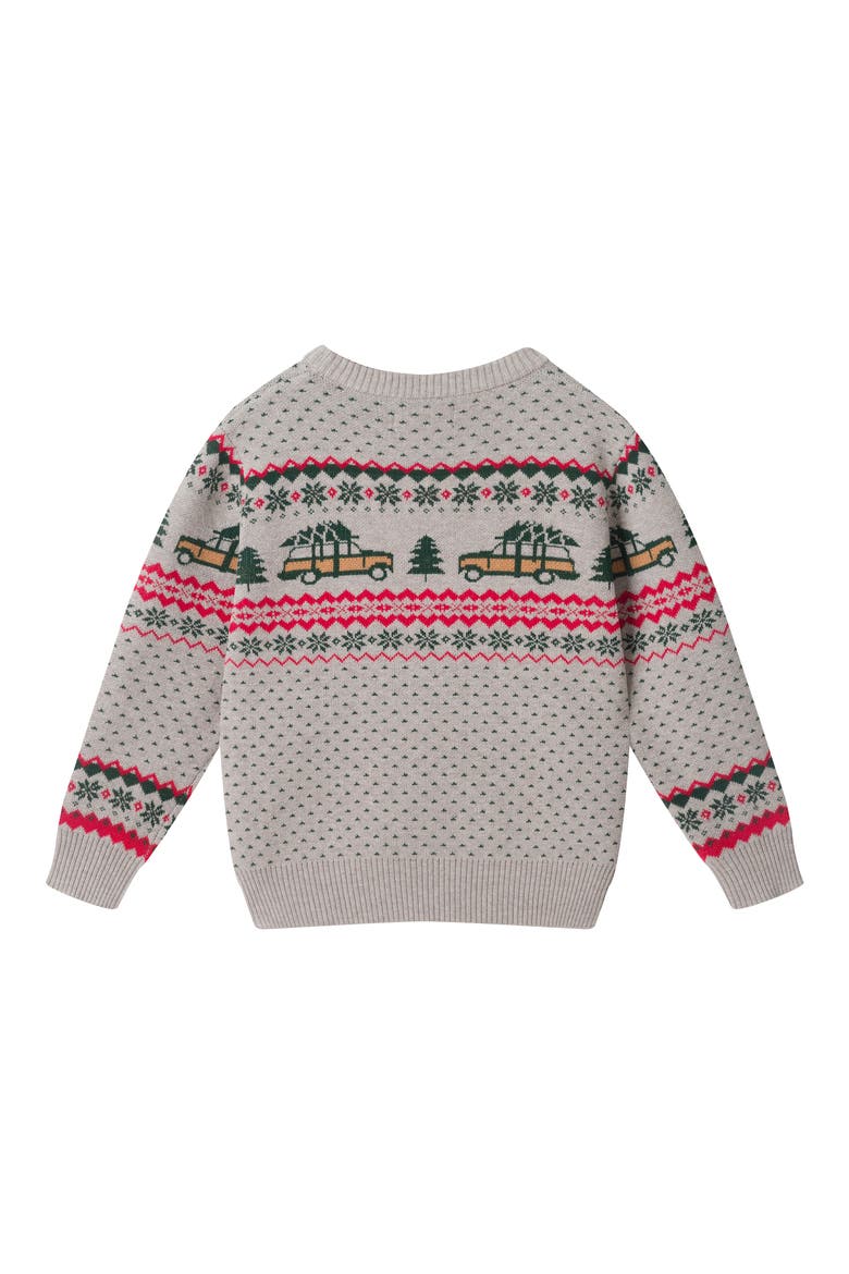 Kids' Fair Isle Cotton Sweater, Alternate, color, GREY