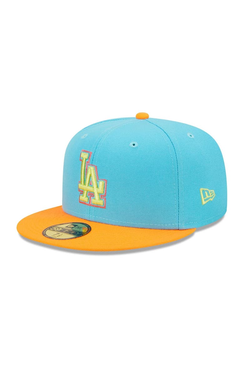 Men's New Era Blue/Orange Los Angeles Dodgers 1978 World Series Vice Highlighter 59FIFTY Fitted Hat, Alternate, color, Blue
