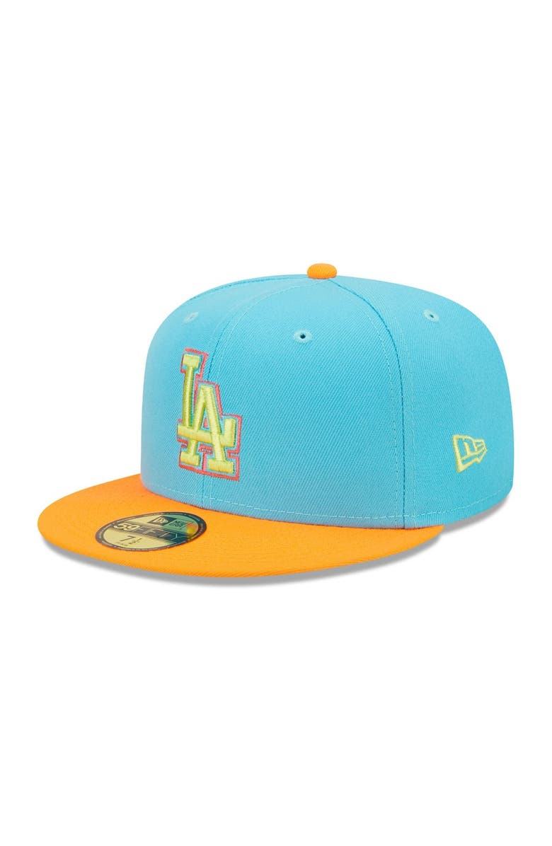New Era Men's New Era Blue/Orange Los Angeles Dodgers 1978 World Series Vice Highlighter 59FIFTY Fitted Hat, Alternate, color, 