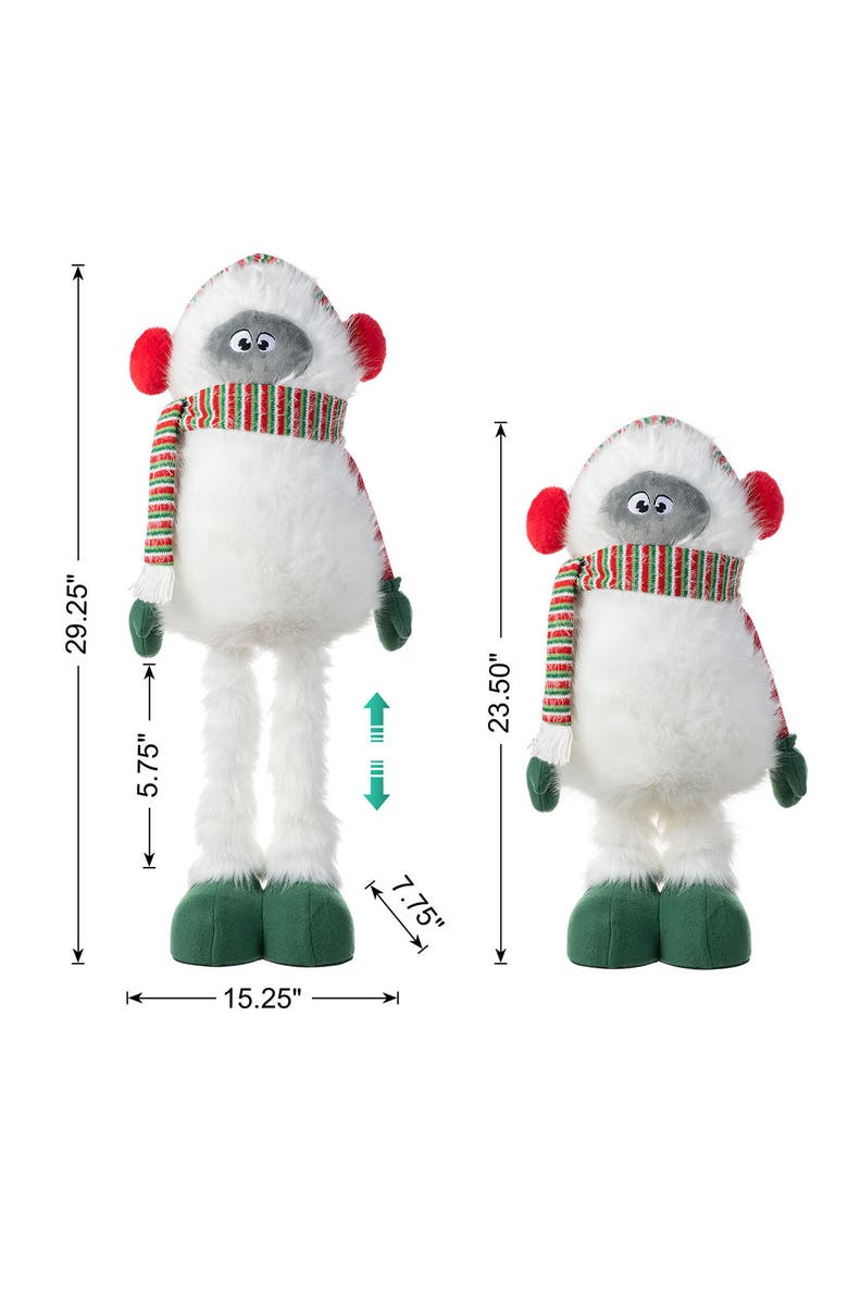 Glitzhome Christmas Fabric Yeti With Telescoping Legs, Alternate, color, 