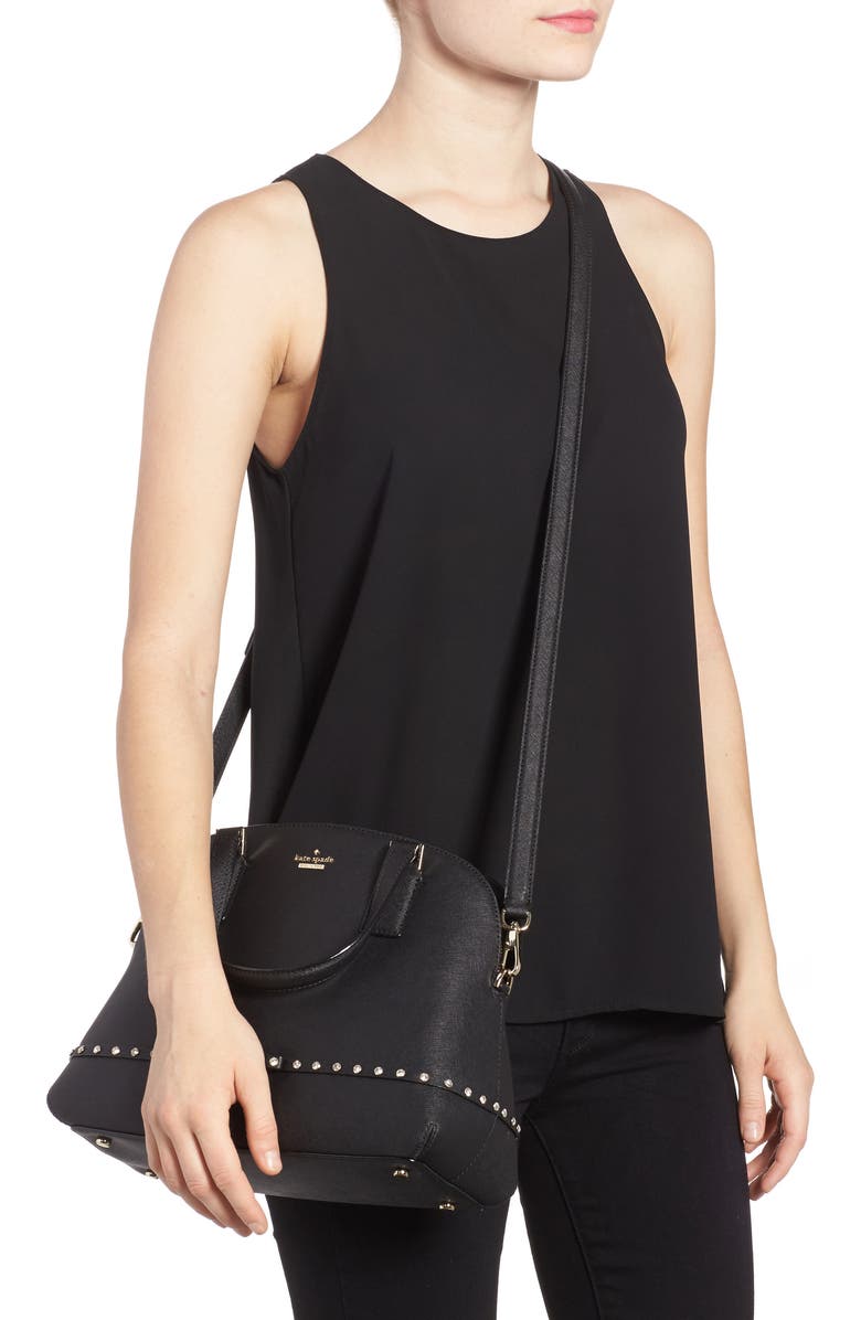 Kate Spade New York cameron street - jeweled lottie leather satchel, Alternate, color,