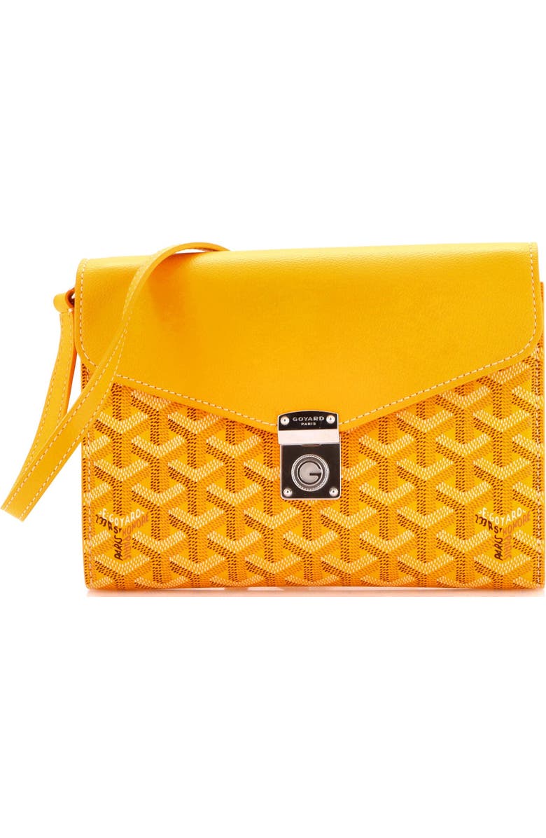 Pre-Owned Goyard Chypre Wallet on Strap Coated Canvas with Leather, Main, color, Orange
