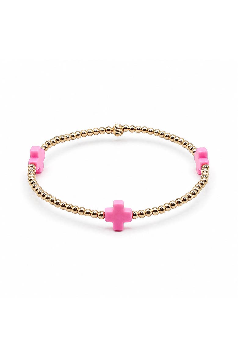 Halo Pink Cross Bracelet, Main, color, Pink