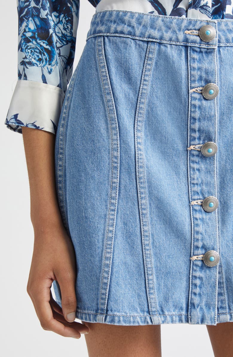 L'AGENCE Phia Seamed Denim Miniskirt, Alternate, color, Hartland