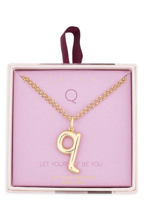 Lowercase Initial Bubble Pendant Necklace