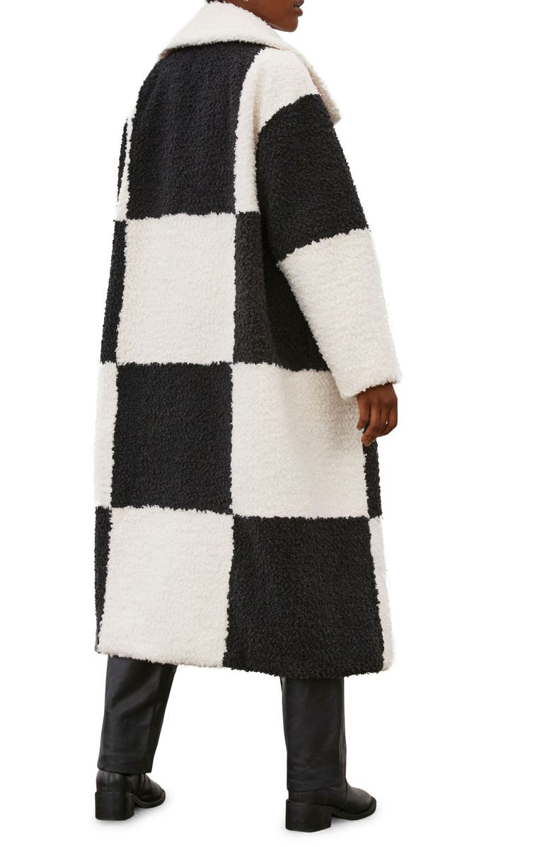 River Island Colorblock Faux Shearling Coat, Alternate, color, 