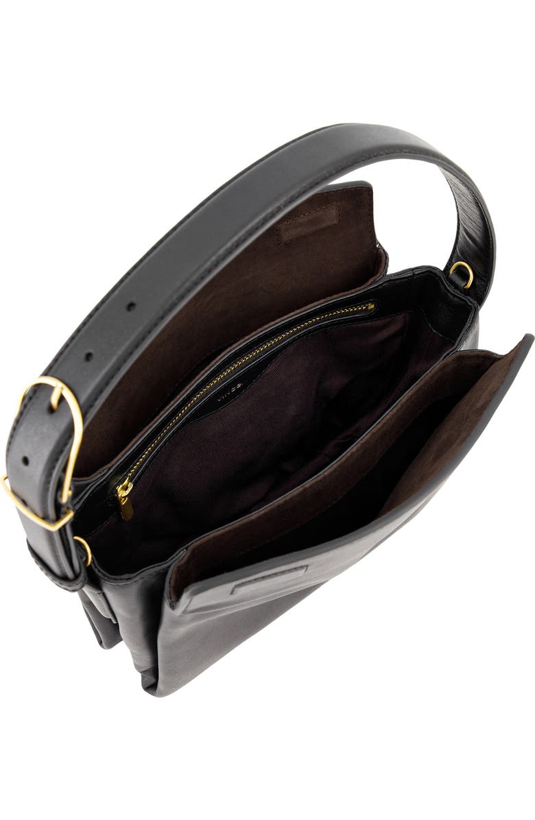 Vince Sidney Boxy Nappa Leather Shoulder Bag, Alternate, color, Black