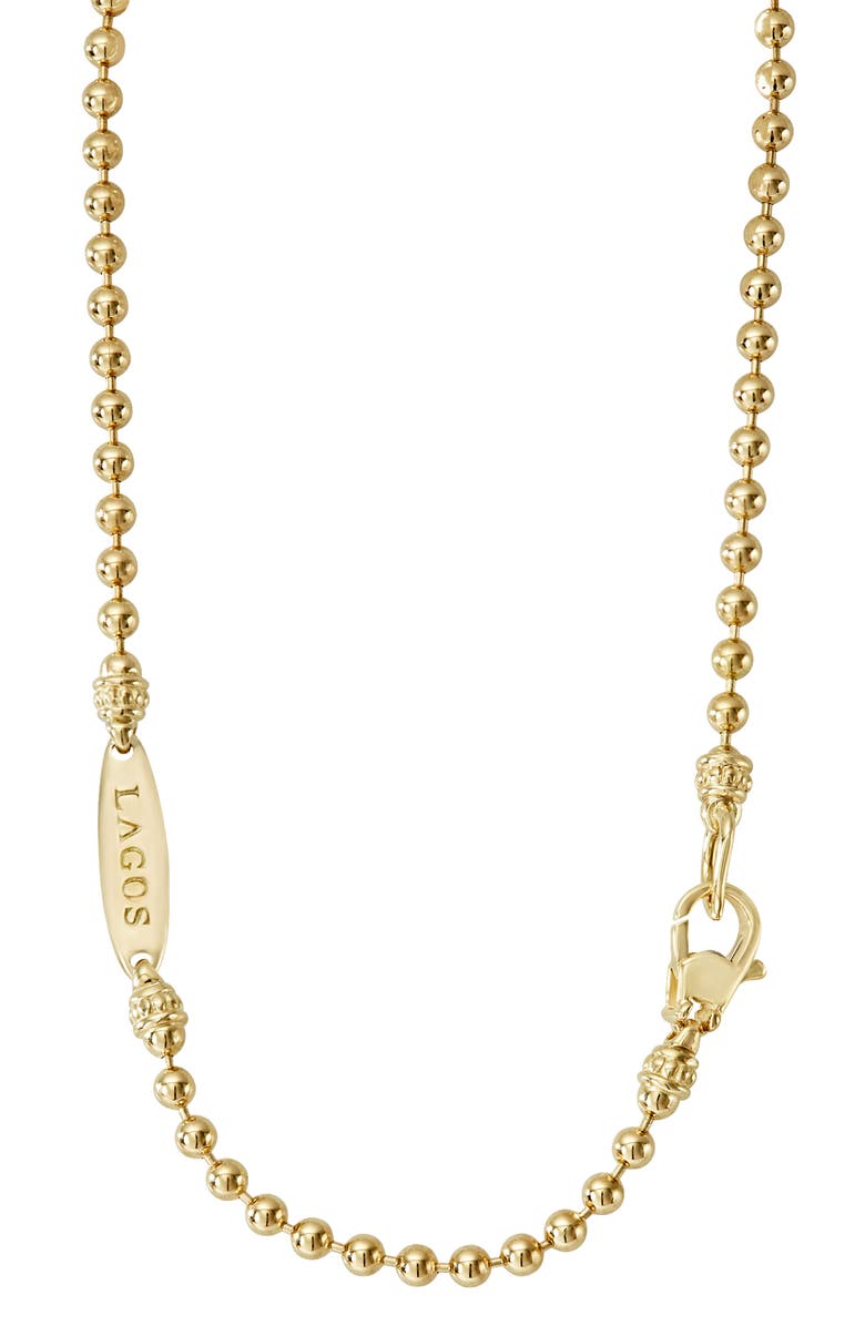 LAGOS Beaded Caviar Necklace, Alternate, color, Gold