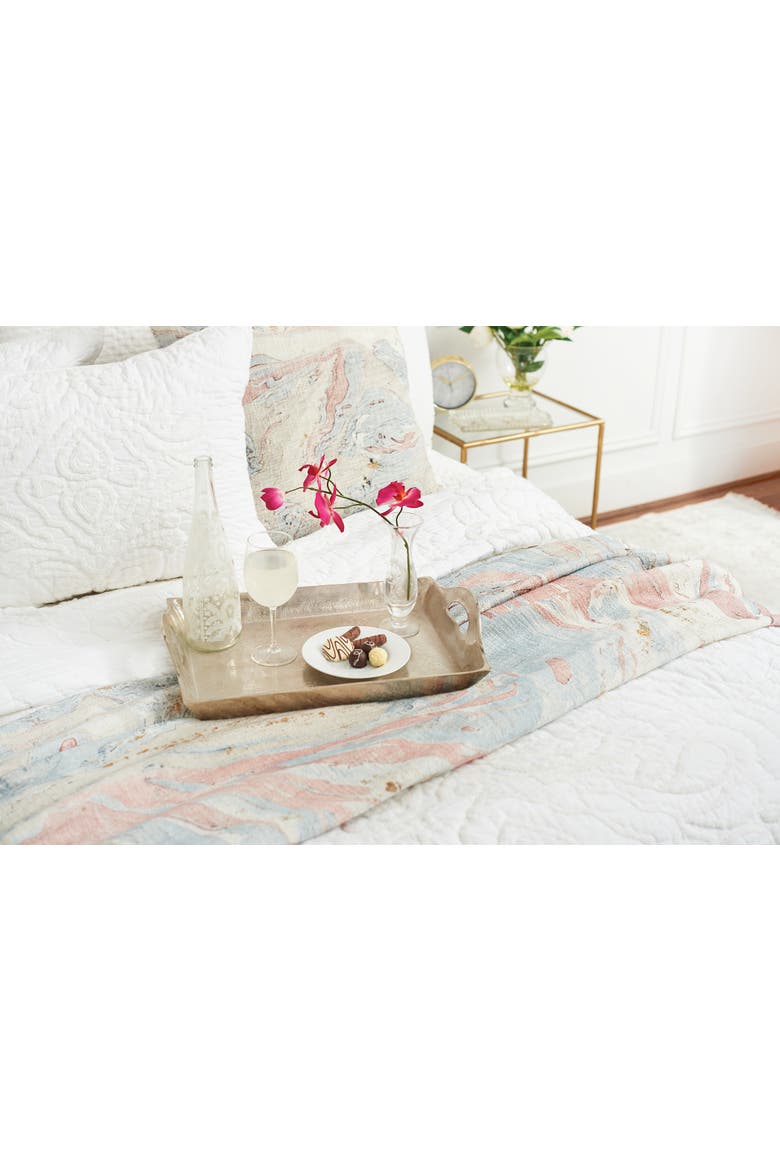 Marble Rose Quartz Accent Throw Blanket, Alternate, color, Pink