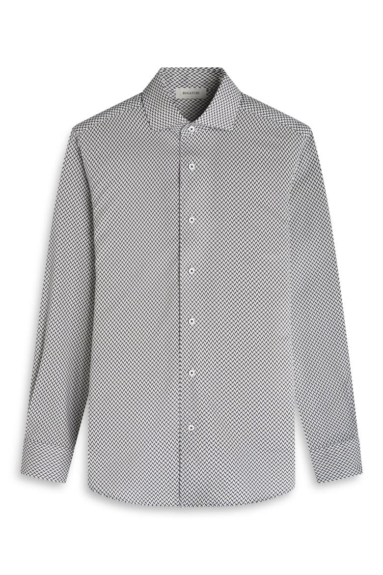 Alvin Shaped Fit Herringbone Button-Up Shirt, Alternate, color, TAUPE