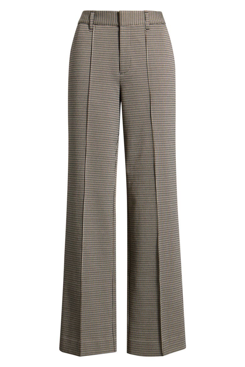 Farrah Ponte Jacquard Wide Leg Trousers, Alternate, color, BROWN BLACK MULTI