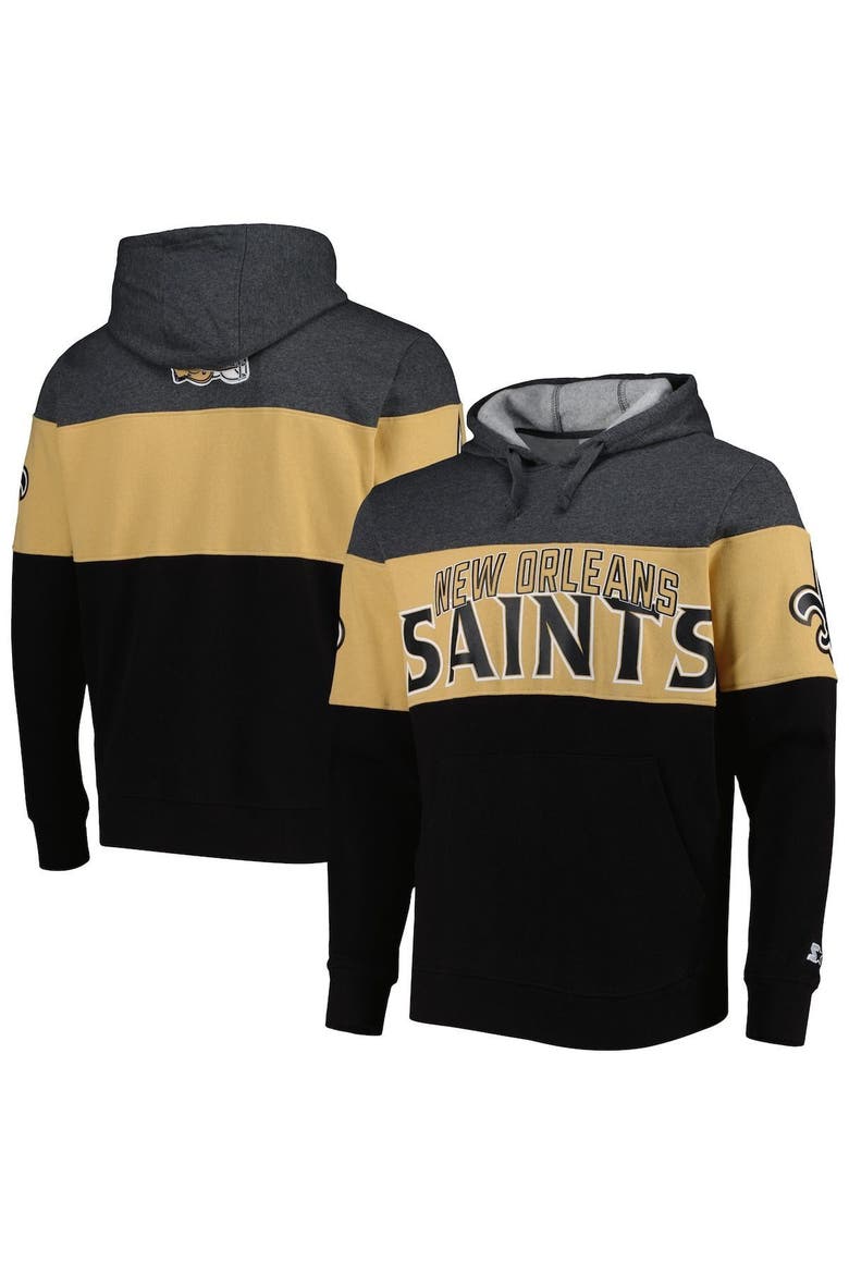 Men's Starter Black/Heather Gray New Orleans Saints Extreme Pullover Hoodie, Main, color, Gray
